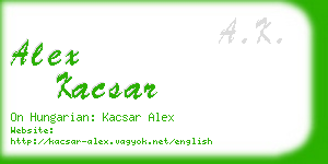 alex kacsar business card